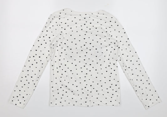Primark Girls White Polka Dot  Jersey T-Shirt Size 11-12 Years  - Style Icon