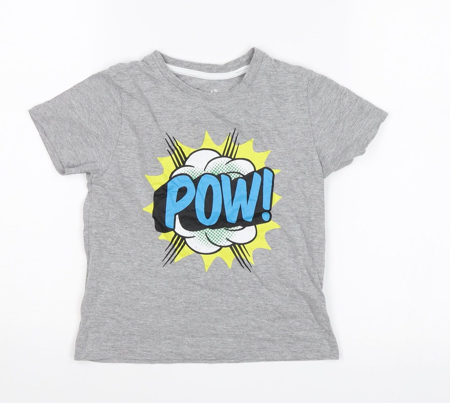 Primark Boys Grey   Basic T-Shirt Size 5-6 Years  - Pow