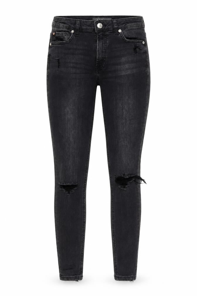 Front view of Primark women’s black denim skinny jeans, size UK 8, 27-inch leg