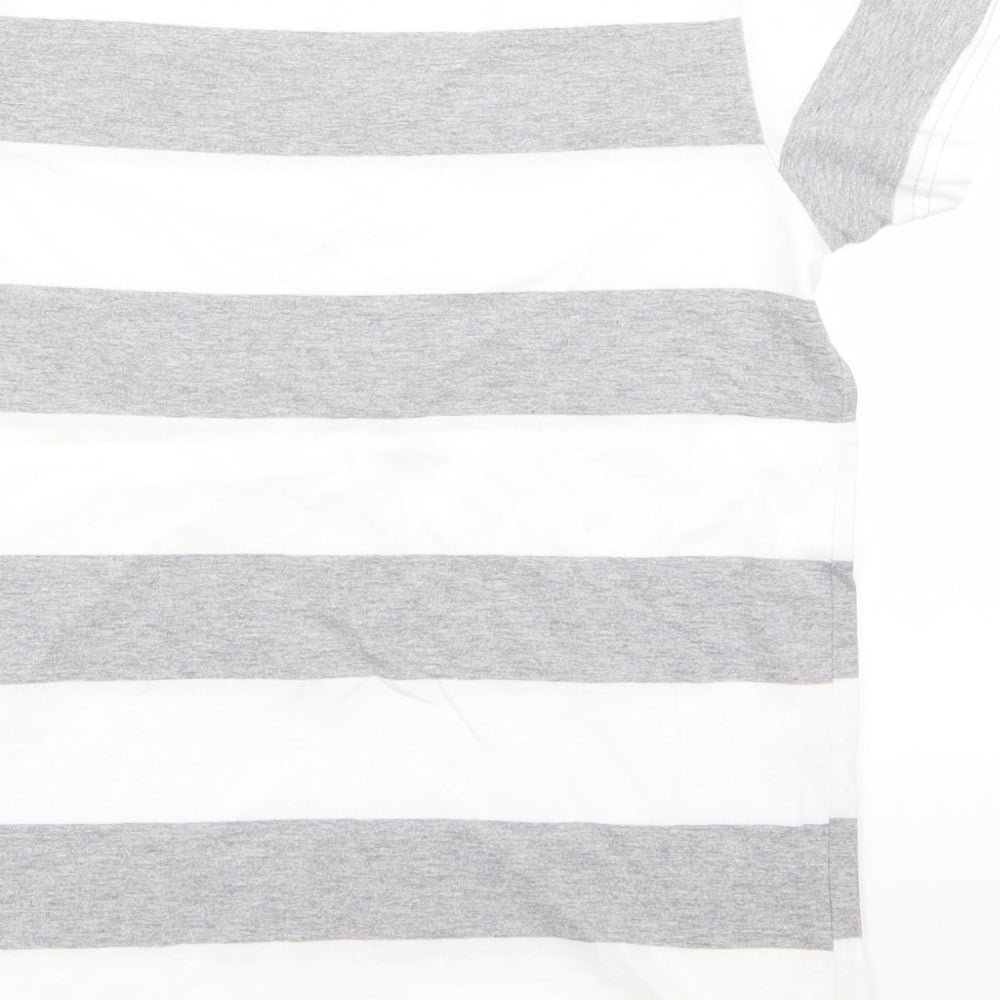 Rebel Boys White Striped  Basic T-Shirt Size 10-11 Years