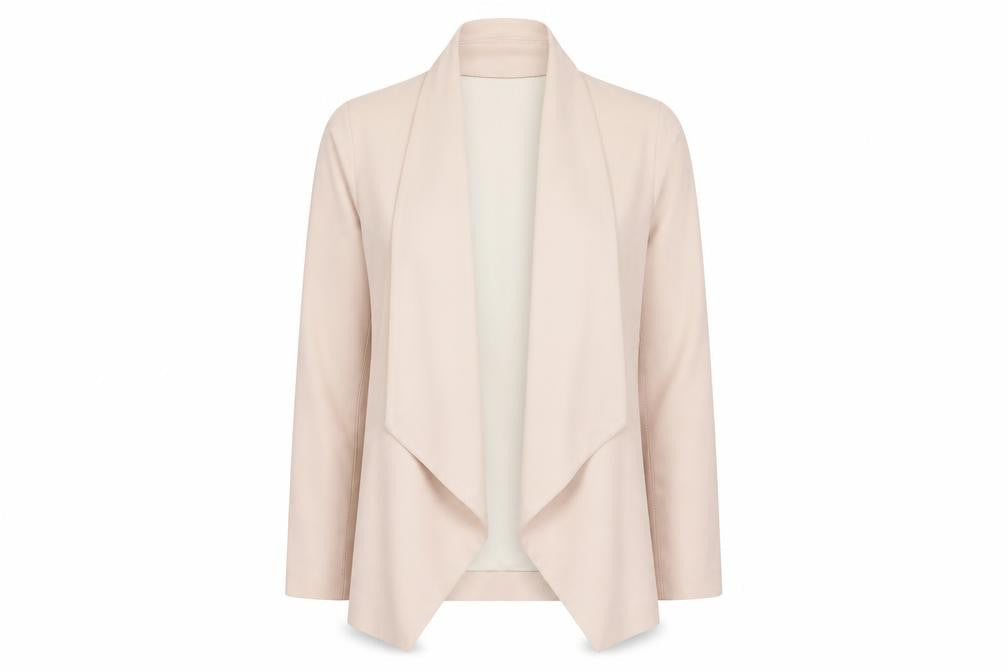 Front view of New Look women’s beige cardigan jumper, size UK 10