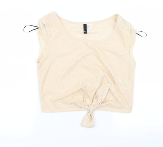 Preworn Womens Beige   Basic Blouse Size 10