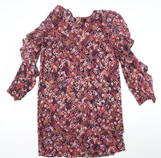 H&M Womens Red Floral  A-Line  Size 12