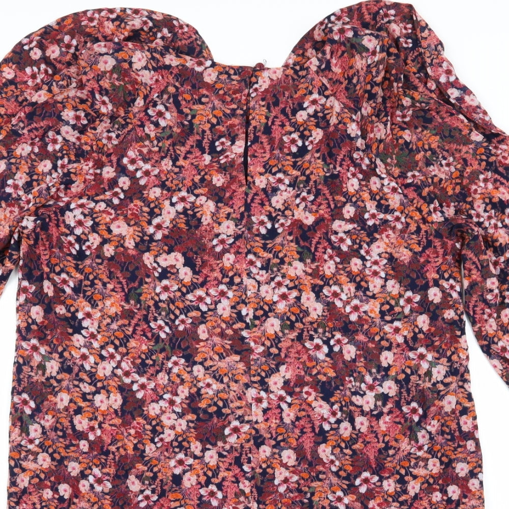 H&M Womens Red Floral  A-Line  Size 12
