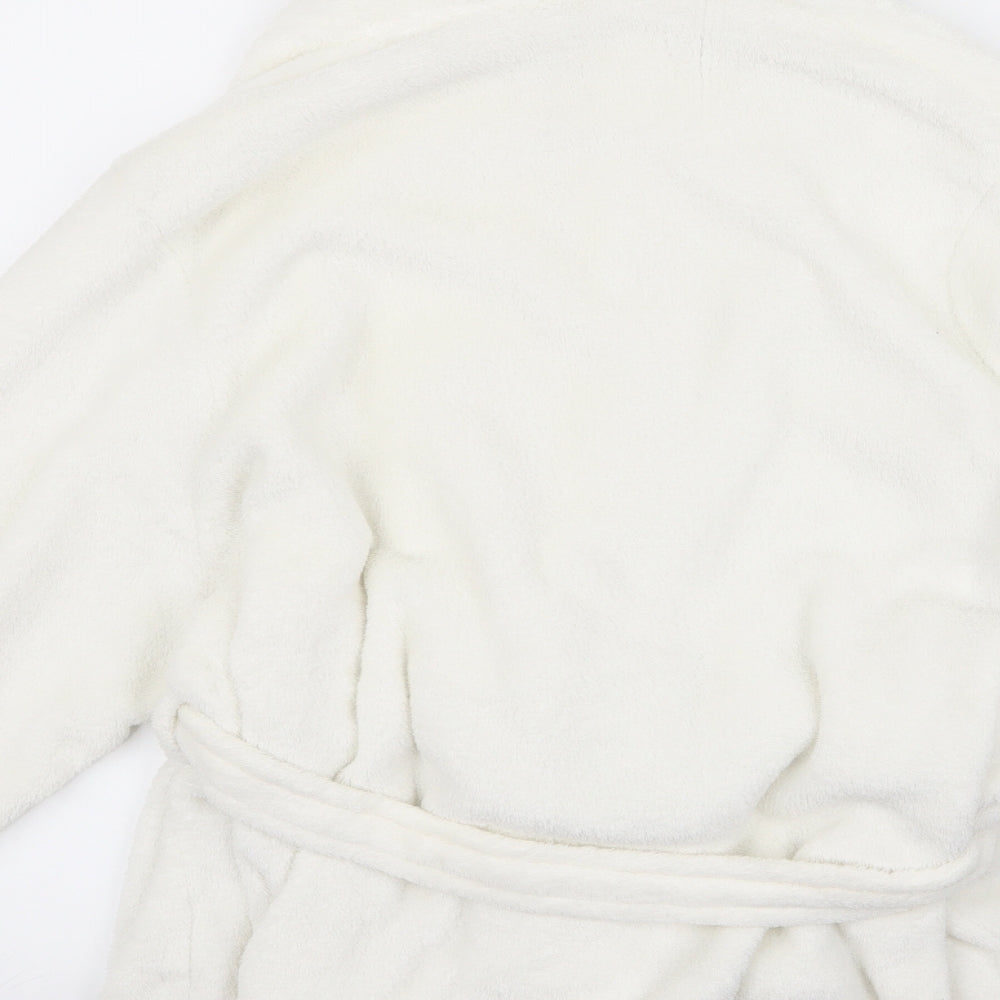 Preworn Womens White  Rayon Babydoll Robe Size L