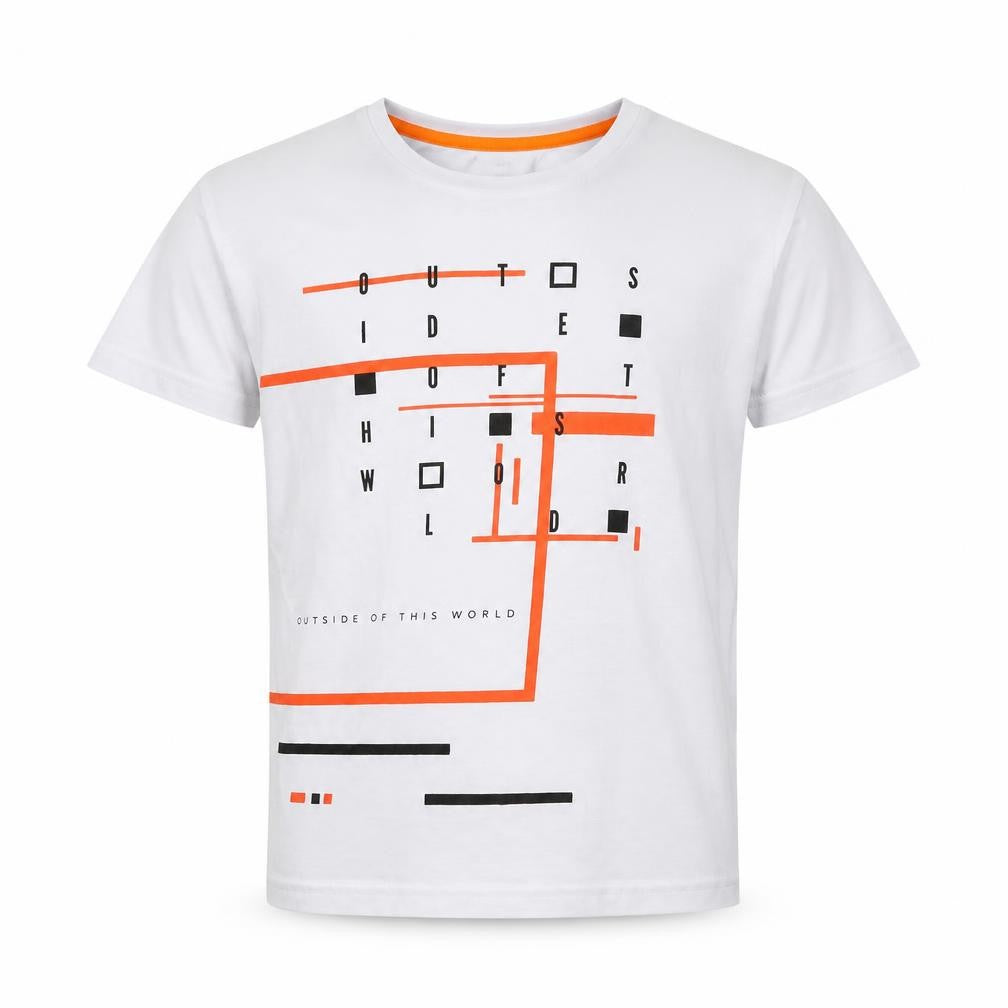 Front view of George boys’ white basic t-shirt, size 8-9, years