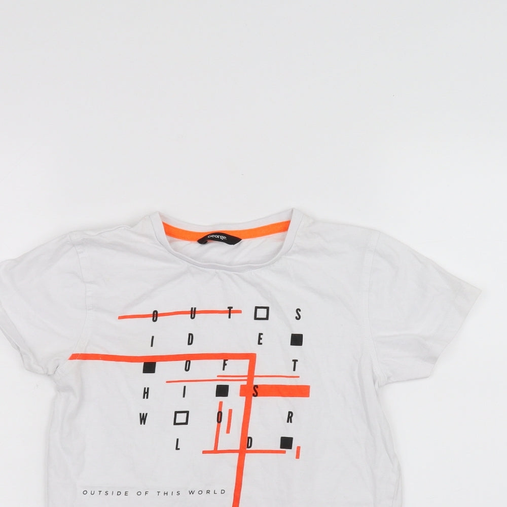 George Boys White   Basic T-Shirt Size 8-9 Years