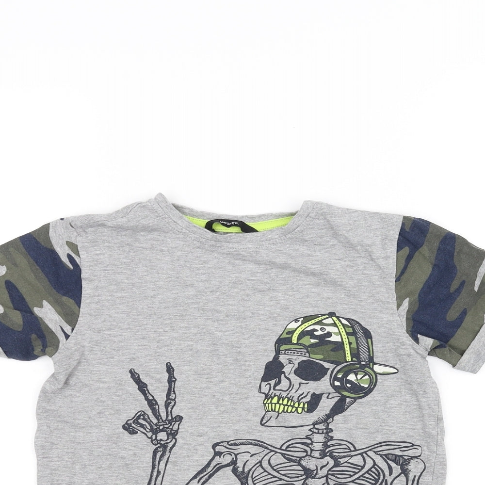 George Boys Grey   Basic T-Shirt Size 7-8 Years