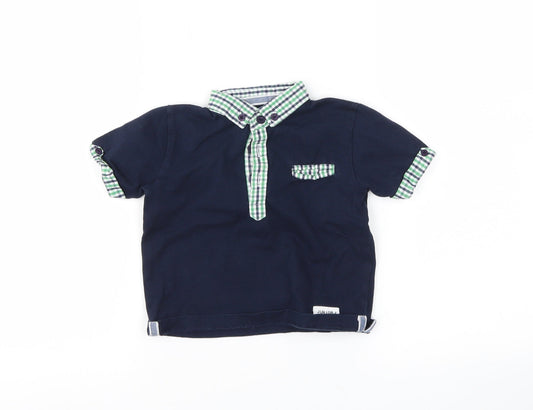 junior Boys Black   Basic Polo Size 12-18 Months