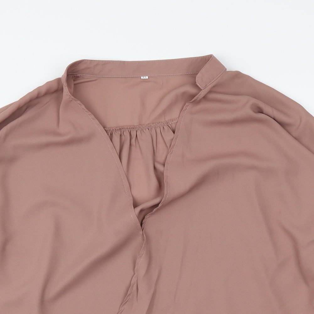 Preworn Womens Beige   Wrap Blouse Size XL