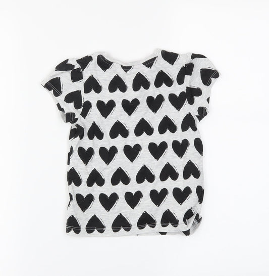 George Girls Grey   Basic T-Shirt Size 4-5 Years