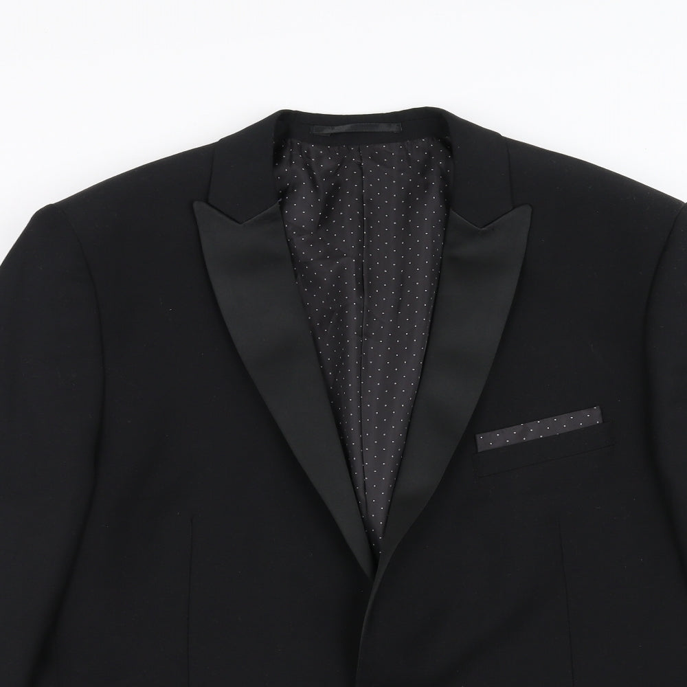 Limehaus Mens Black   Jacket Suit Jacket Size 44