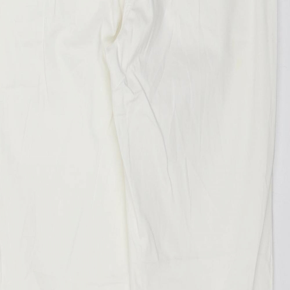 Marks and Spencer Womens White   Chino Trousers Size 8 L29 in
