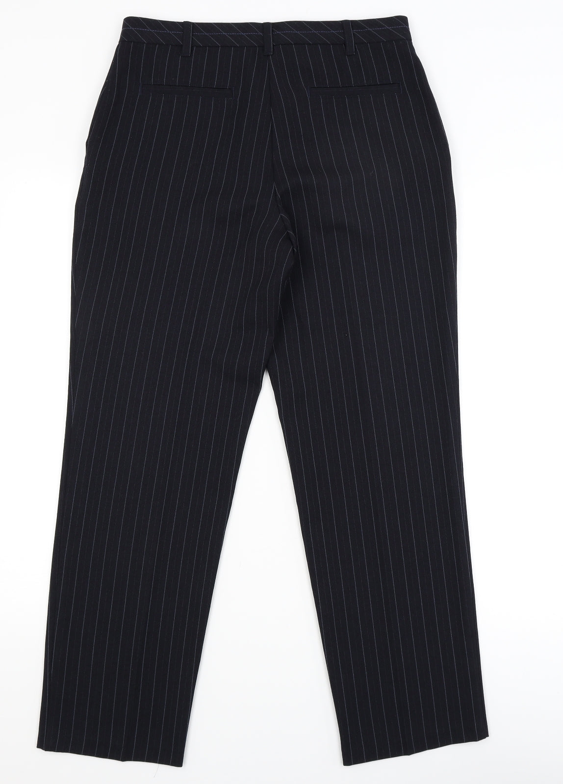 Marks and Spencer Womens Black Striped  Dress Pants Trousers Size 10 L27 in