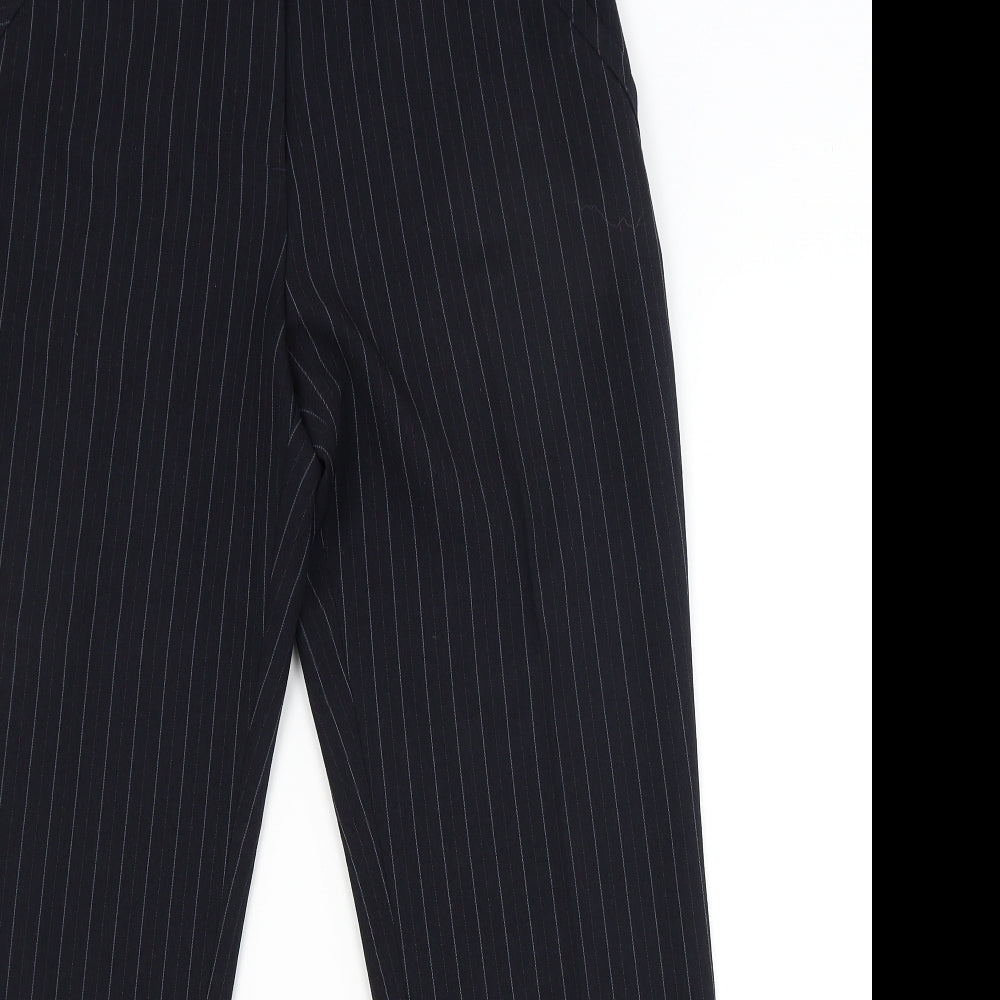 Marks and Spencer Womens Black Striped  Dress Pants Trousers Size 10 L27 in