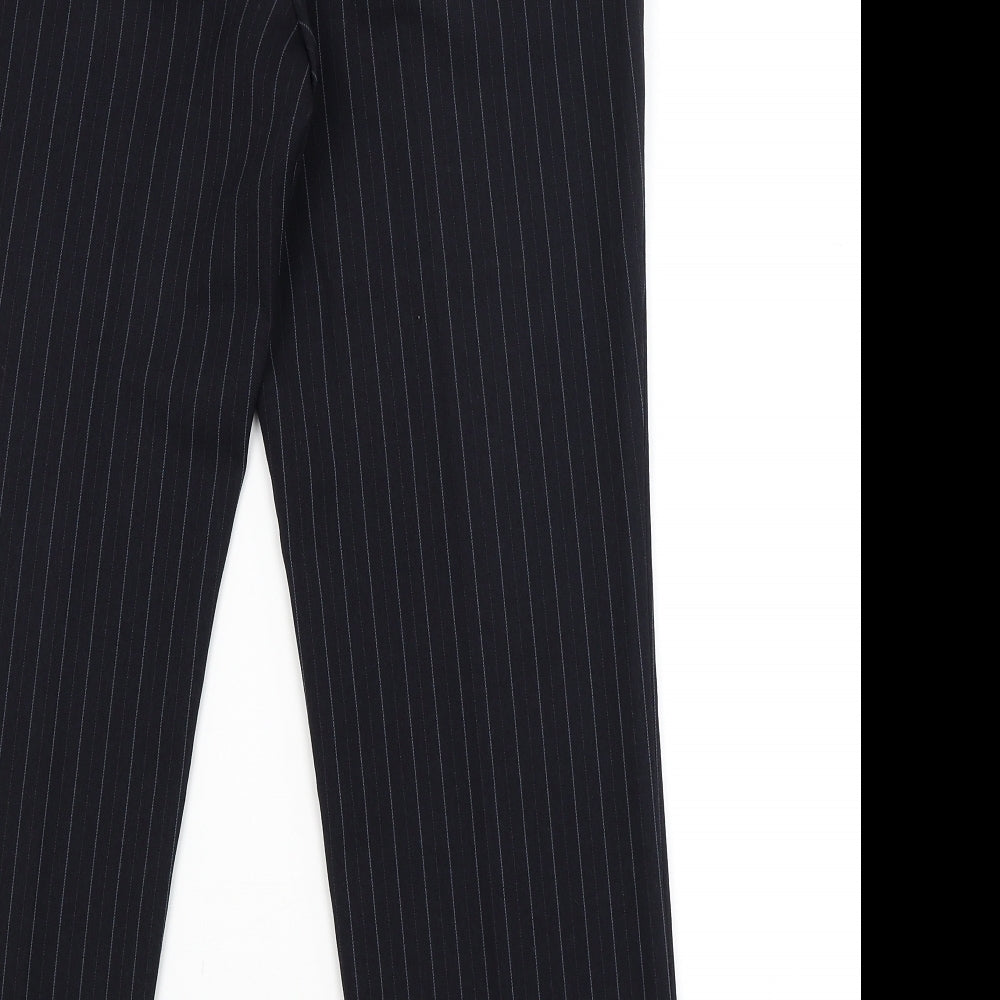 Marks and Spencer Womens Black Striped  Dress Pants Trousers Size 10 L27 in