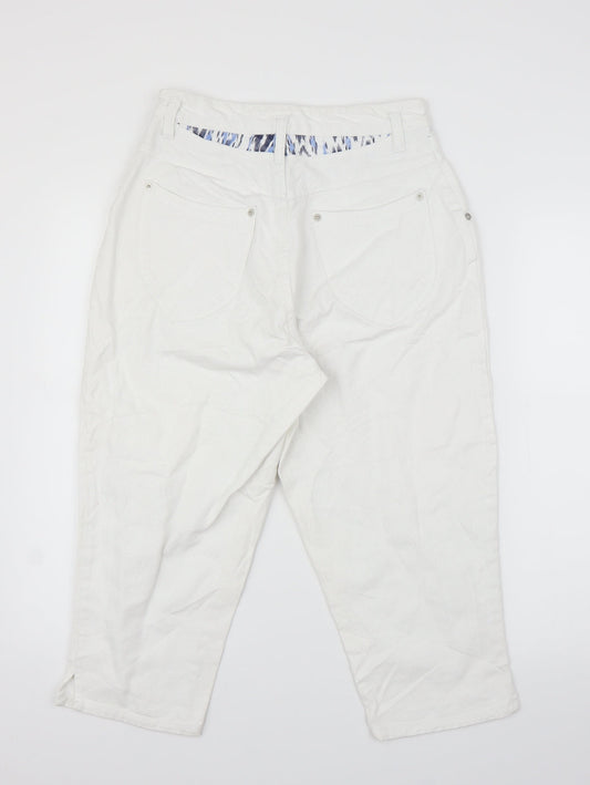 Zone Womens White  Denim Cropped Jeans Size M L20 in