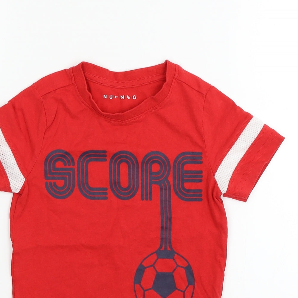 Nutmeg Girls Red   Basic T-Shirt Size 4-5 Years