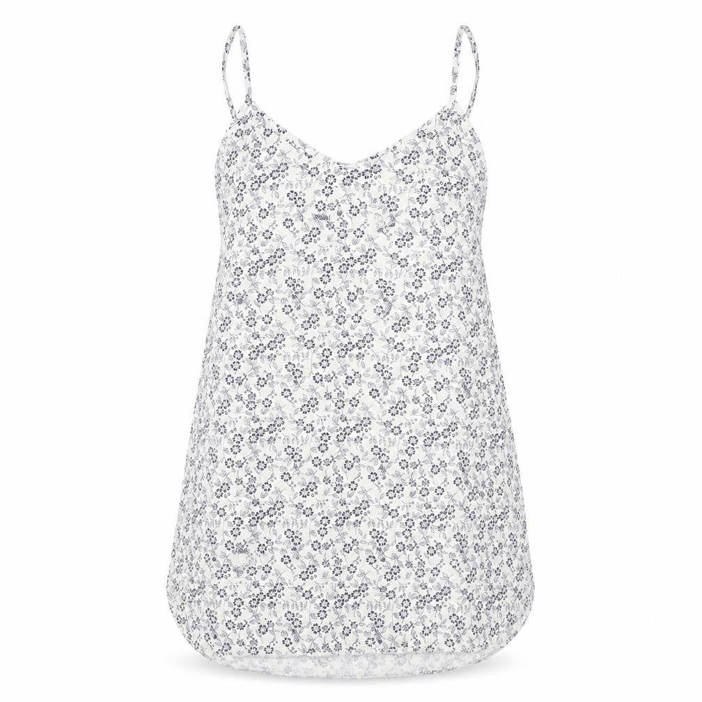 Front view of Preworn women’s white floral basic t-shirt, size UK 14