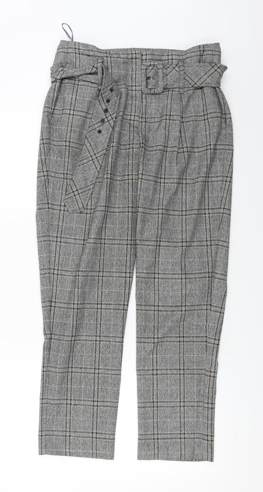 NEXT  Womens Grey Check  Trousers  Size 10 L24 in