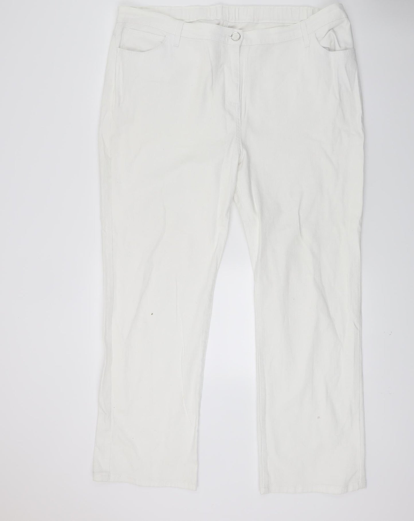 Preworn Womens White  Denim Skinny Jeans Size 38 in L27 in