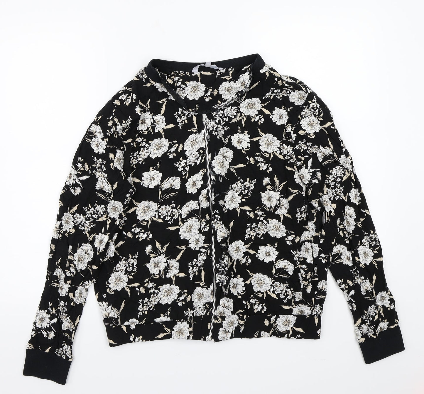 Redherring Womens Black Floral  Jacket Coat Size 16