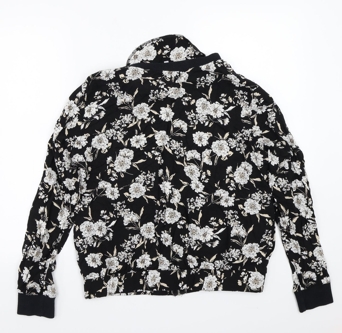 Redherring Womens Black Floral  Jacket Coat Size 16