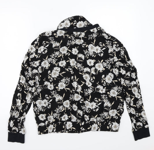 Redherring Womens Black Floral  Jacket Coat Size 16
