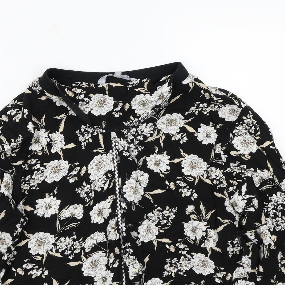 Redherring Womens Black Floral  Jacket Coat Size 16