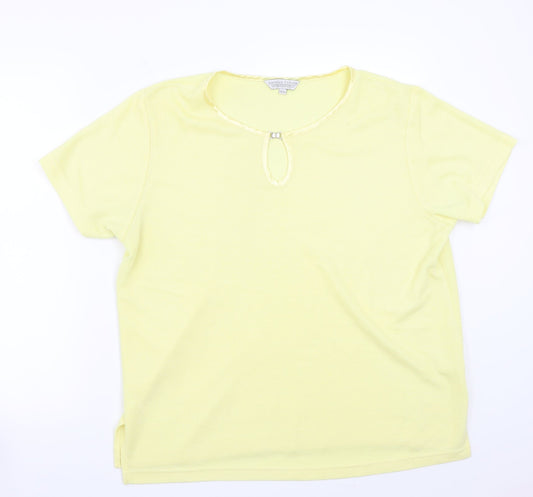 Carolyn Taylor Womens Yellow   Basic T-Shirt Size M