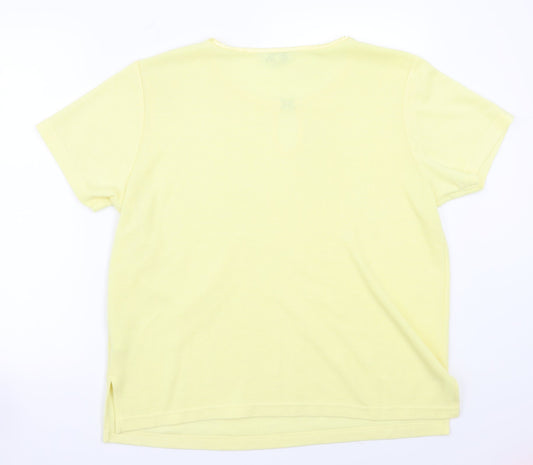 Carolyn Taylor Womens Yellow   Basic T-Shirt Size M