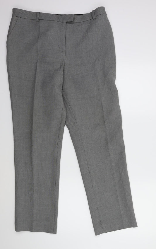 Preworn Womens Black Herringbone  Trousers  Size 34 in L30 in