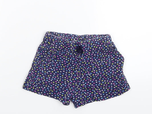 Diva Girls Blue Polka Dot  Sweat Shorts Size 4-5 Years