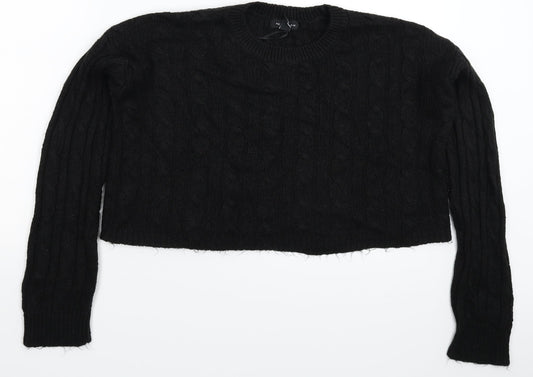 New Look Womens Black  Knit Pullover Jumper Size M