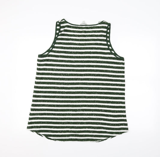 NEXT Womens White Striped  Basic Tank Size 8