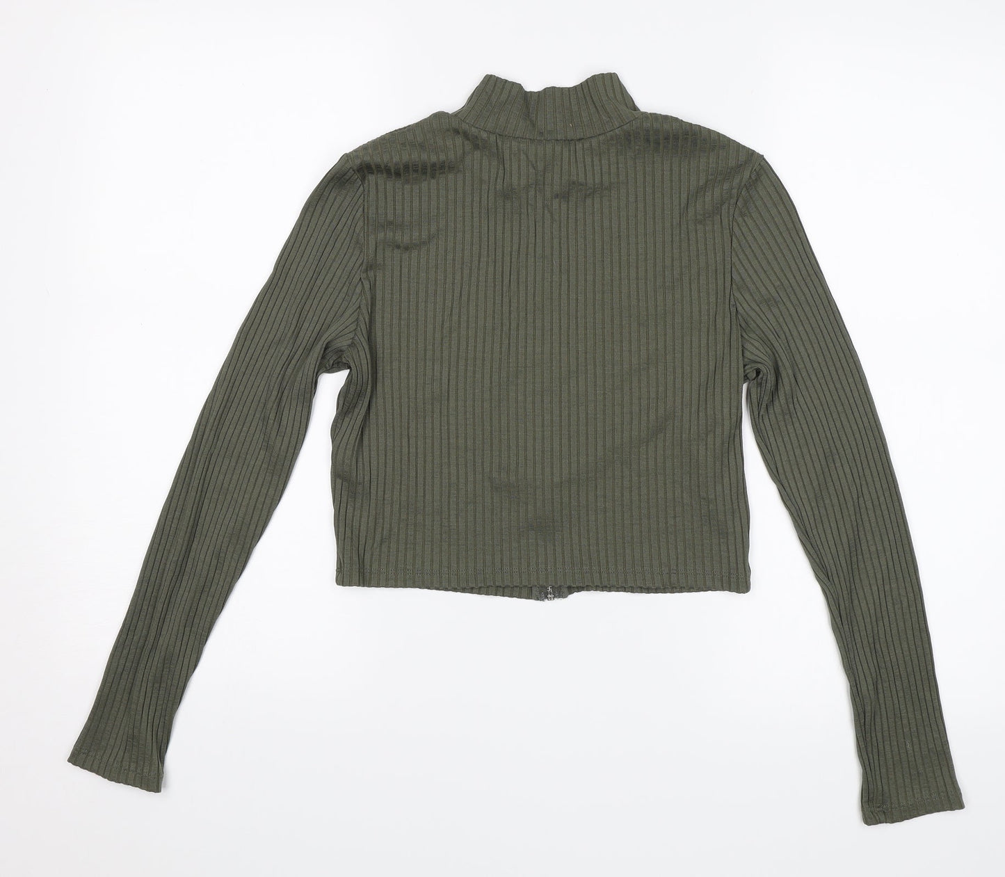 Divided Womens Green   Cropped Blouse Size M