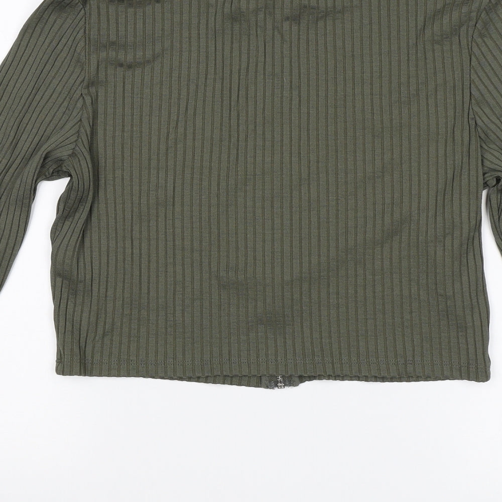 Divided Womens Green   Cropped Blouse Size M