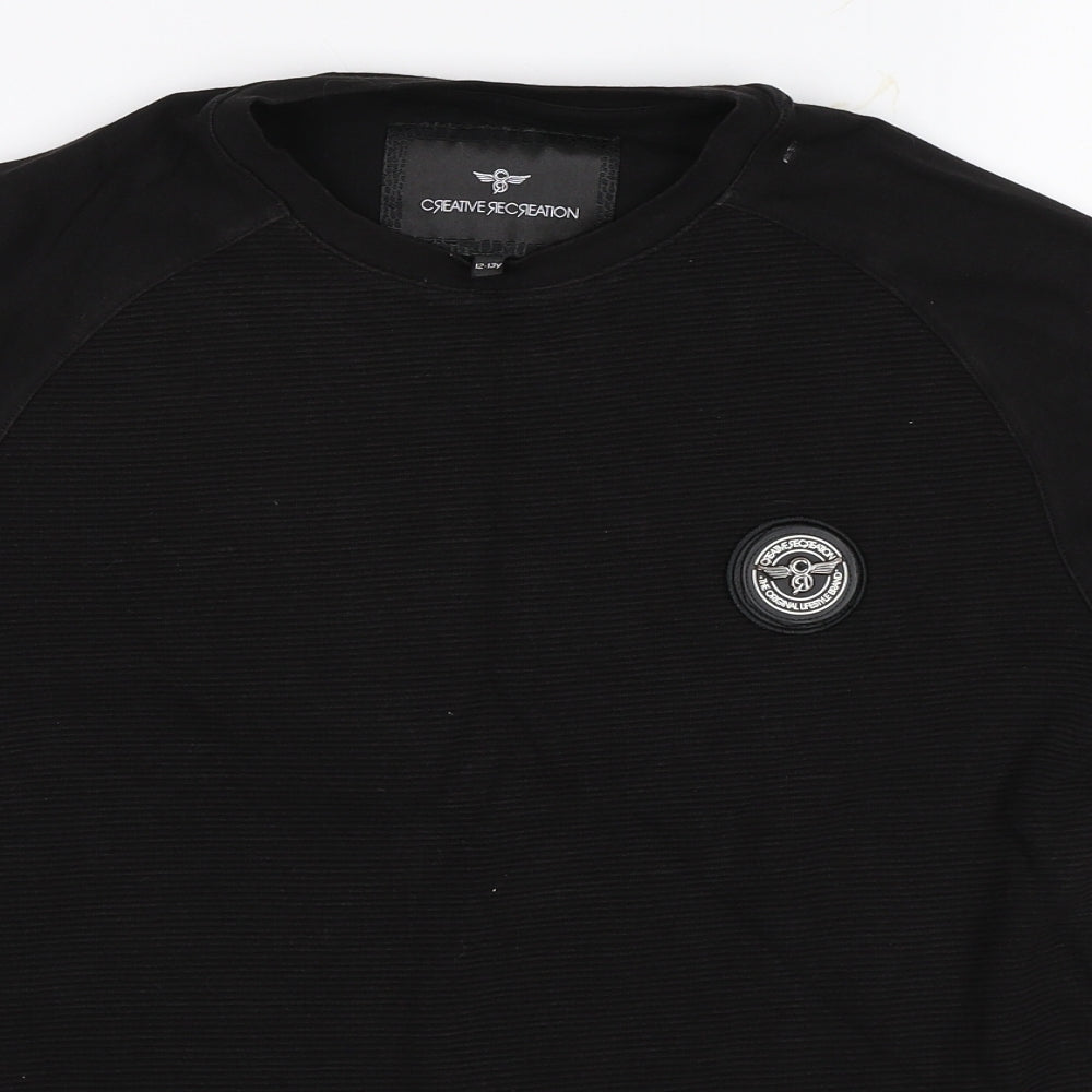 Creative Recreation Boys Black   Basic T-Shirt Size 12-13 Years