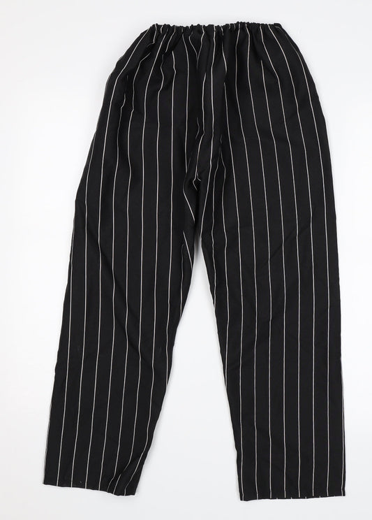 Preworn Womens Black Striped  Trousers  Size L L23 in