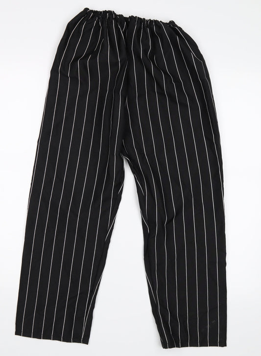 Preworn Womens Black Striped  Trousers  Size L L23 in