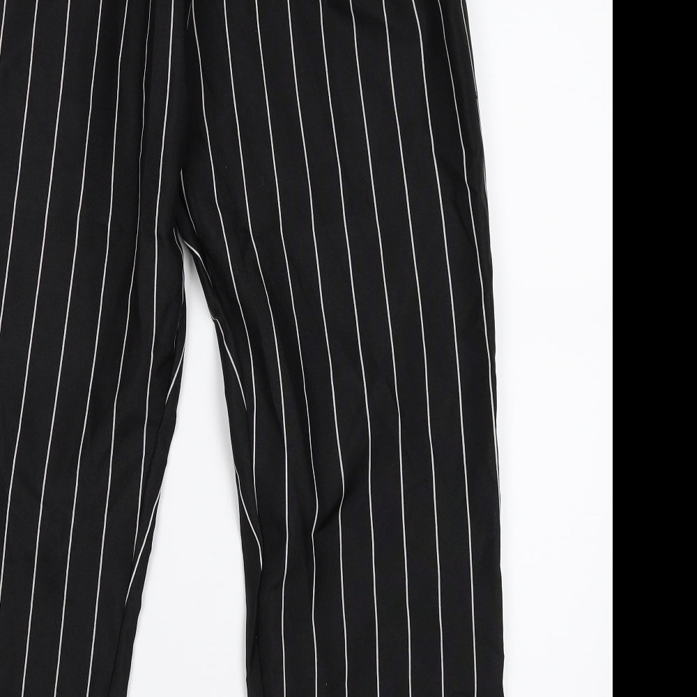 Preworn Womens Black Striped  Trousers  Size L L23 in