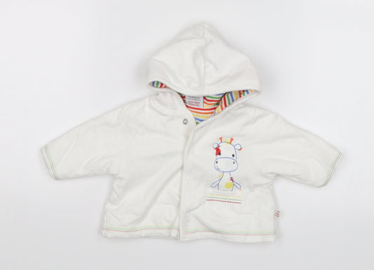 Miniclub Baby White   Cardigan Jumper Size 0-3 Months  - giraffe