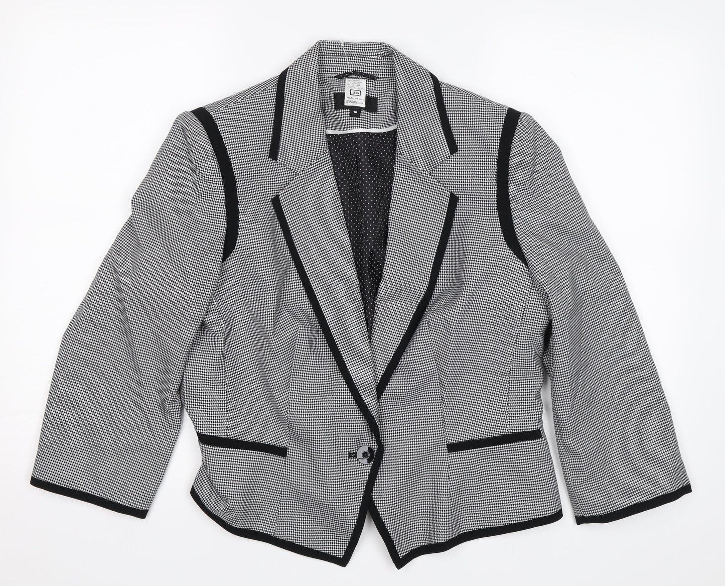 Preworn Womens Grey Check  Jacket  Size 16