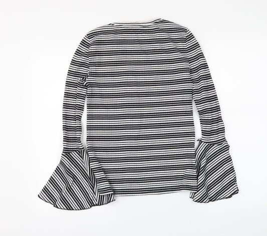 Philosophy Womens Black Striped  Basic Blouse Size XS