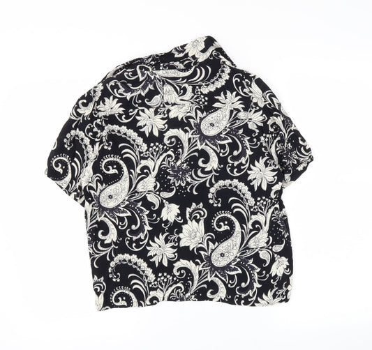 ASOS Womens Black Paisley  Basic Button-Up Size 10