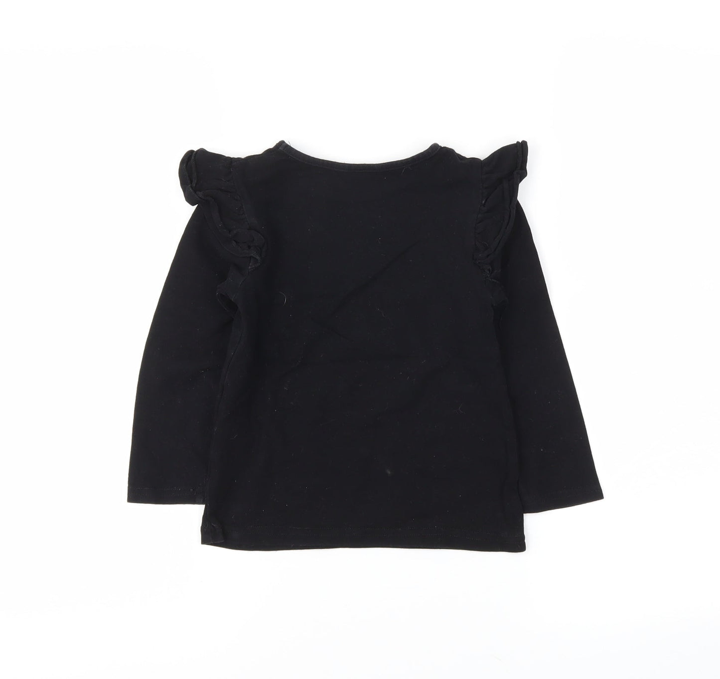 Preworn Girls Black   Basic T-Shirt Size 8-9 Years