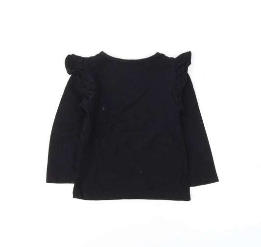 Preworn Girls Black   Basic T-Shirt Size 8-9 Years