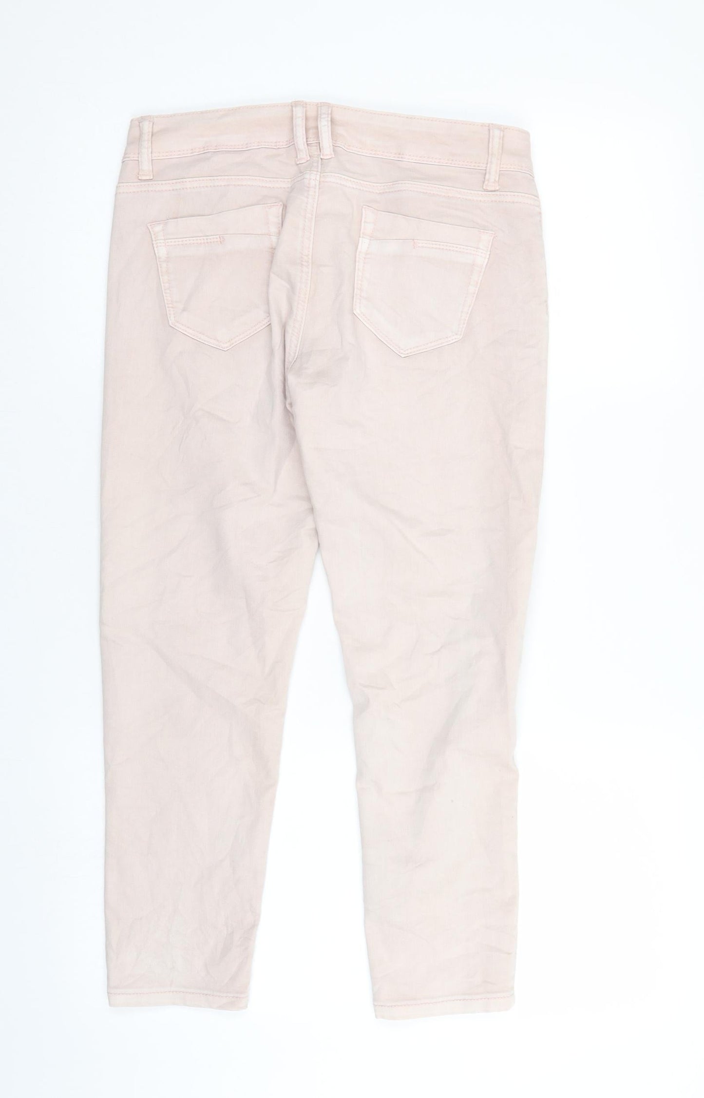 Preworn Womens Pink  Denim Straight Jeans Size 28 in L24 in - Faded Pink colour