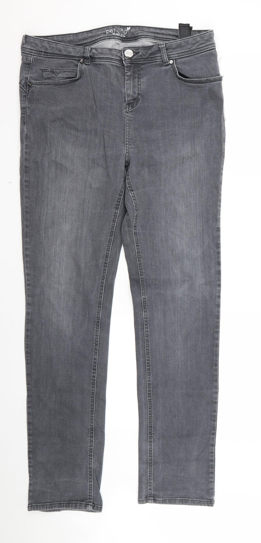 preunna Womens Grey  Rayon Skinny Jeans Size 14 L32 in - v