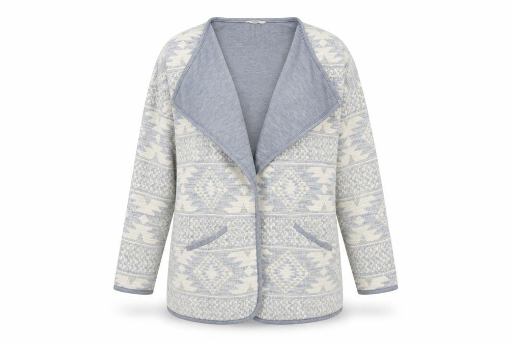 Next Womens White Geometric Knit Jacket Coatigan Size 12